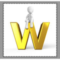 Gold Letter W Monogram Woven-Style Coverlet | Initial Throw Blanket