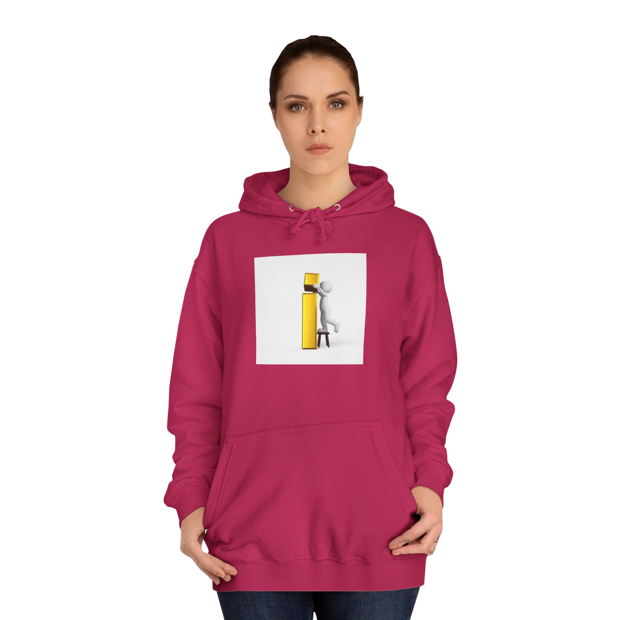 Stick Figure Building Letter i Hoodie | Minimal Illustration