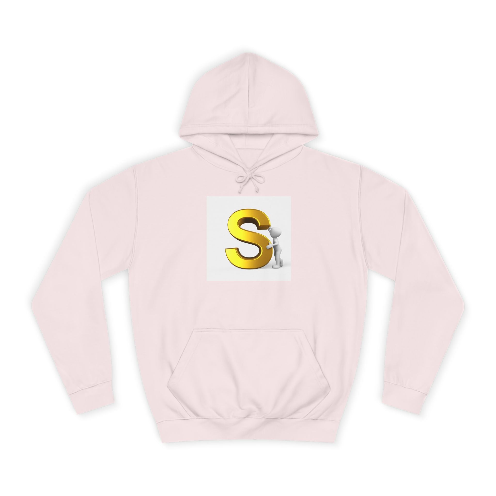 Gold Letter S with Character Hoodie | Initial Monogram Sweatshirt