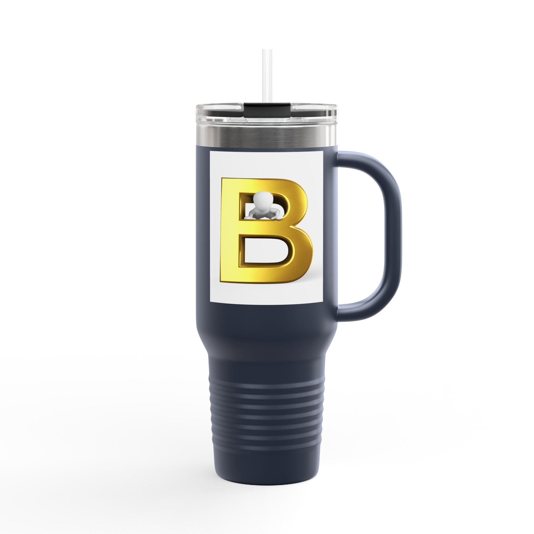 Gold 3D Letter B Insulated Travel Mug | 40oz