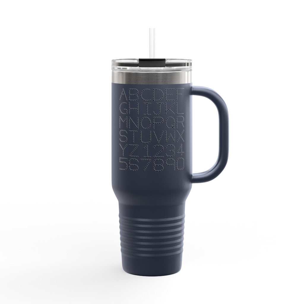 Alphabet Letters and Numbers Insulated Travel Mug | 40oz Tumbler