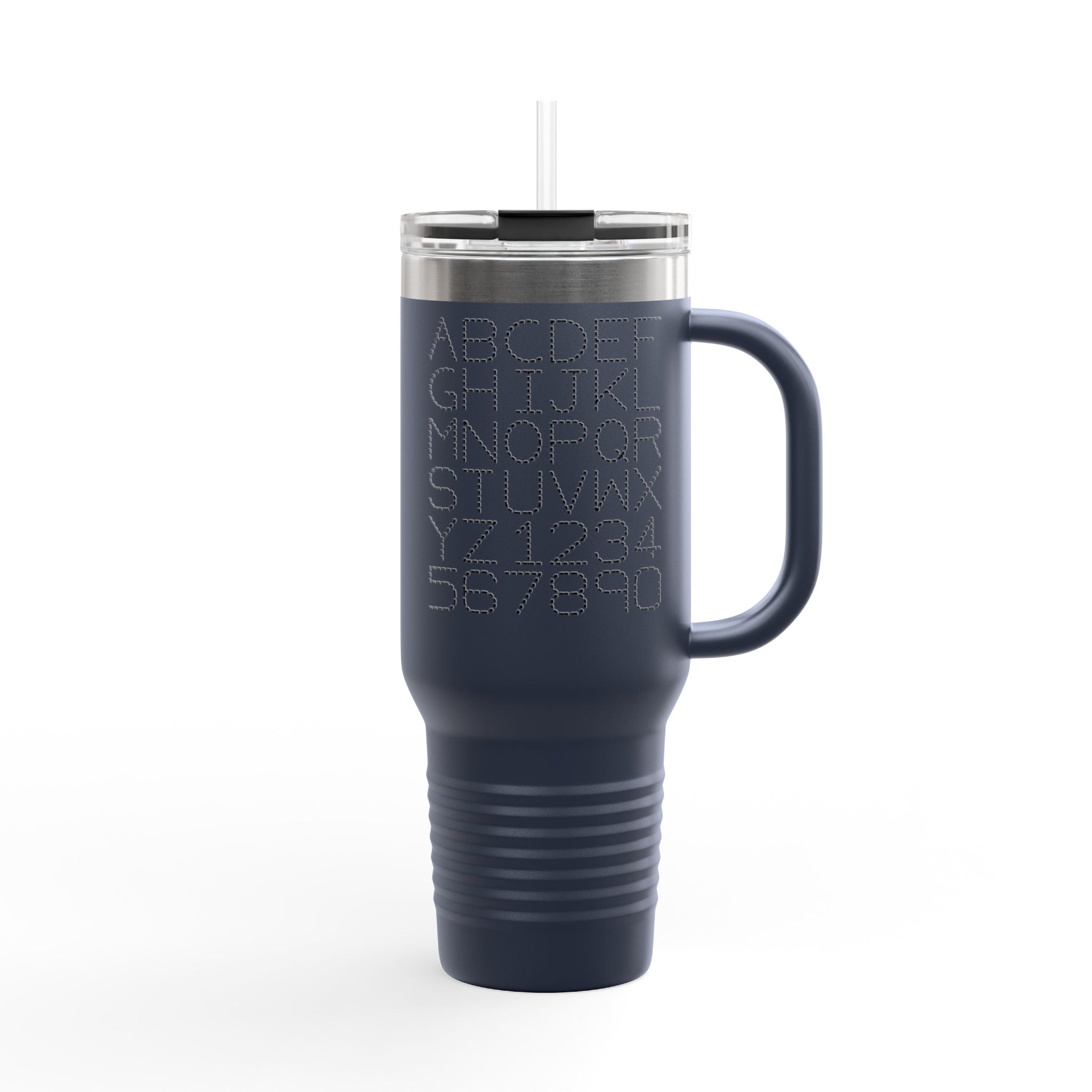 Alphabet Letters and Numbers Insulated Travel Mug | 40oz Tumbler
