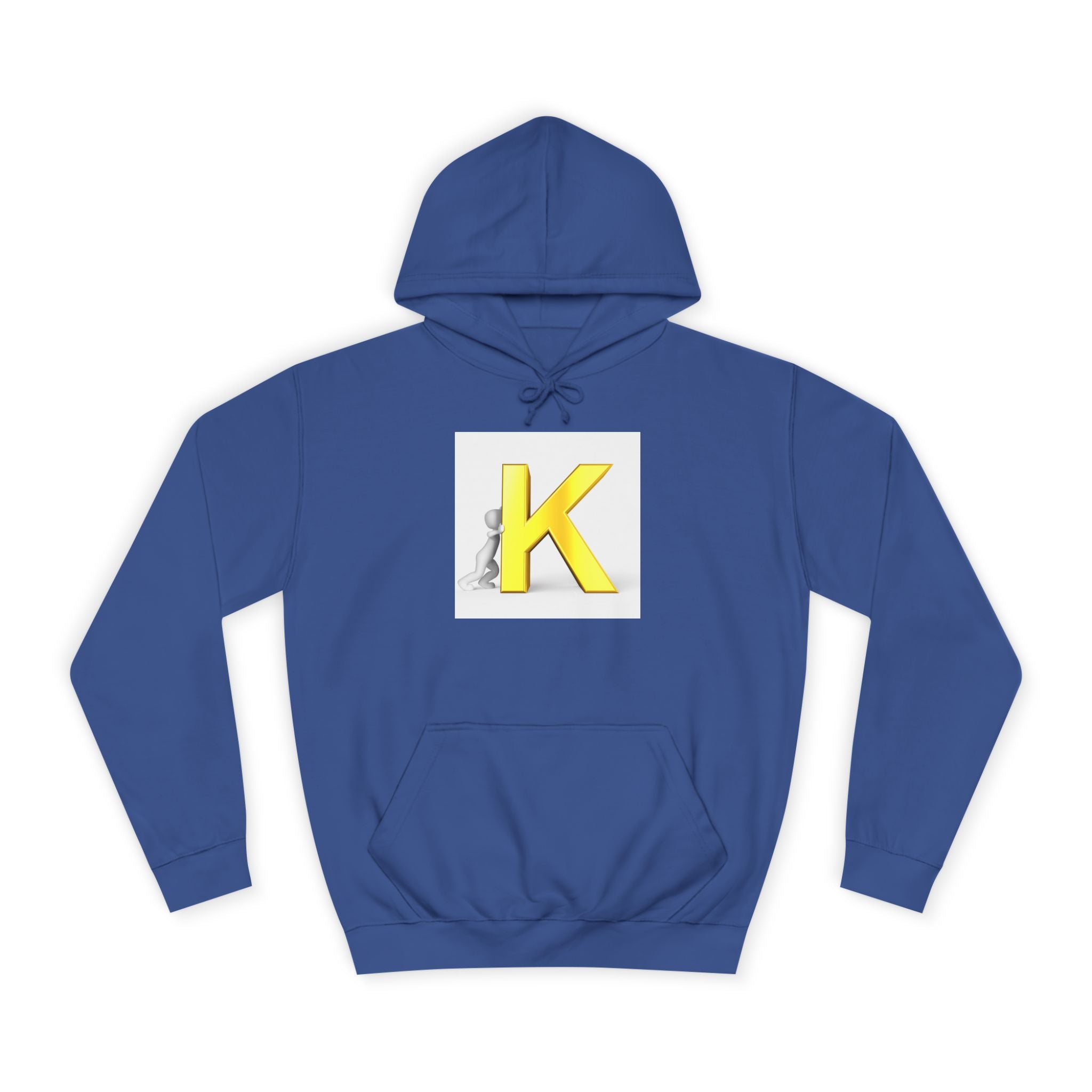 Yellow 3D Letter K hoodie | Initial Monogram, Alphabet Graphic