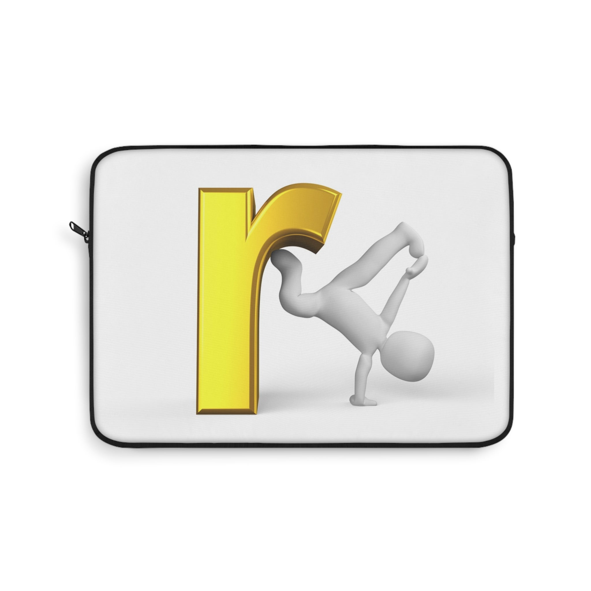Yellow Letter R Breakdance Laptop Sleeve | Alphabet Dance Design
