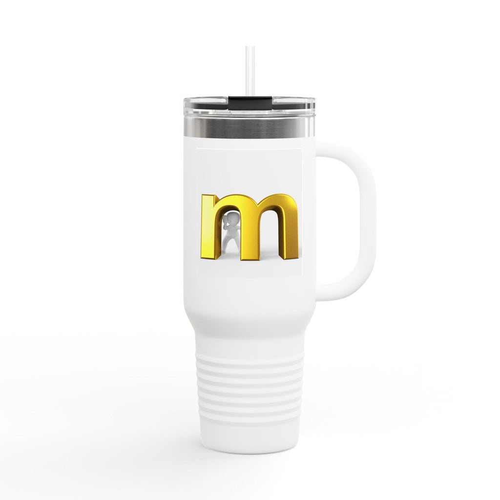 Gold 3D Letter M travel mug | Insulated 40oz Tumbler