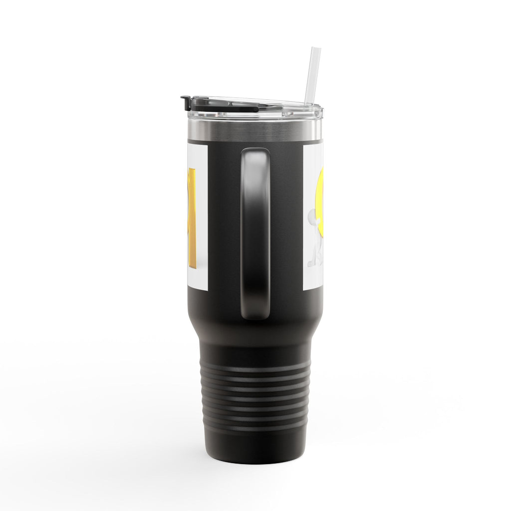 3D Gold Letter Q Illustration Travel Mug | 40oz Insulated Tumbler