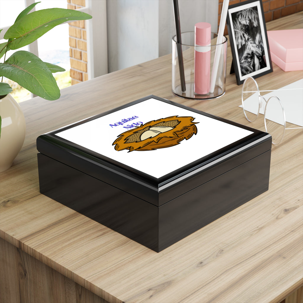 Bird Nest Illustration Jewelry Box | Illustrated Nest Trinket Box