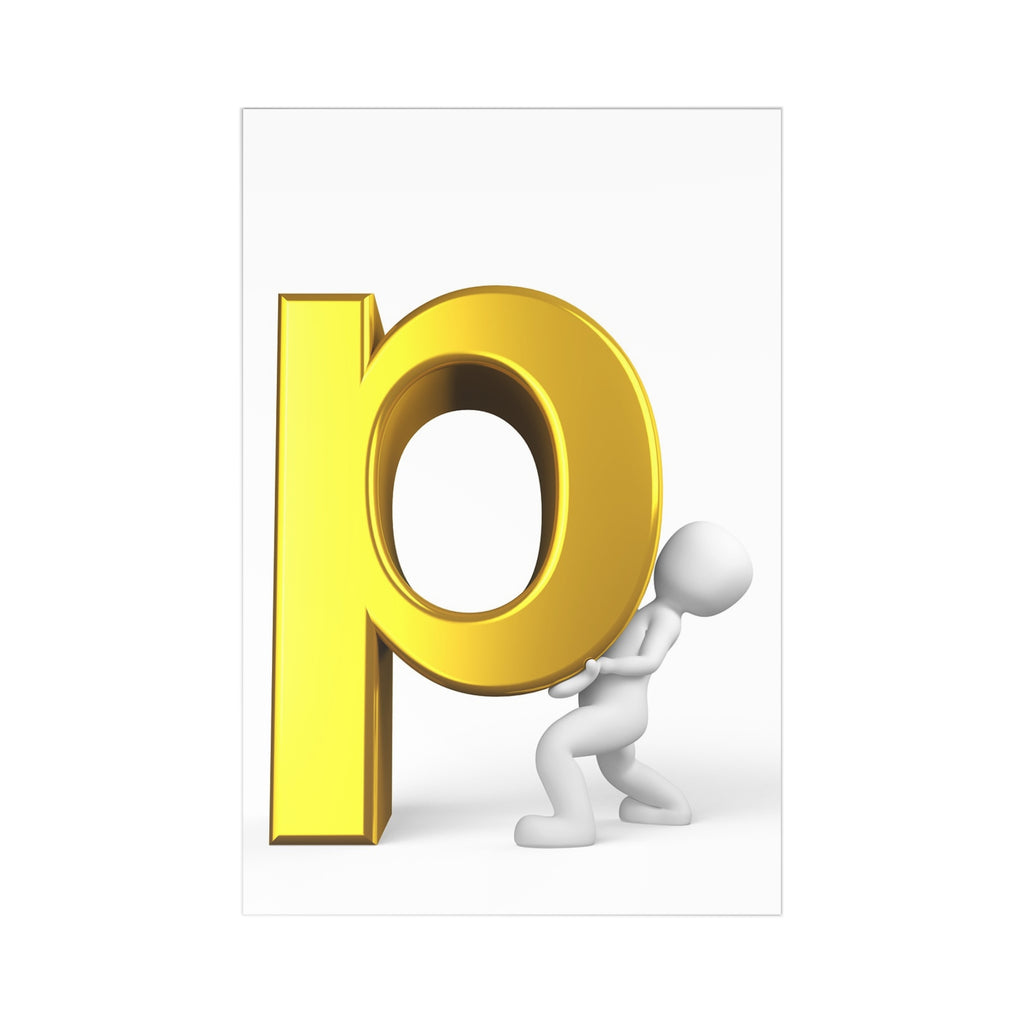 Gold Letter P Illustration Postcards | Set of 7