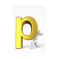 Gold Letter P Illustration Postcards | Set of 7