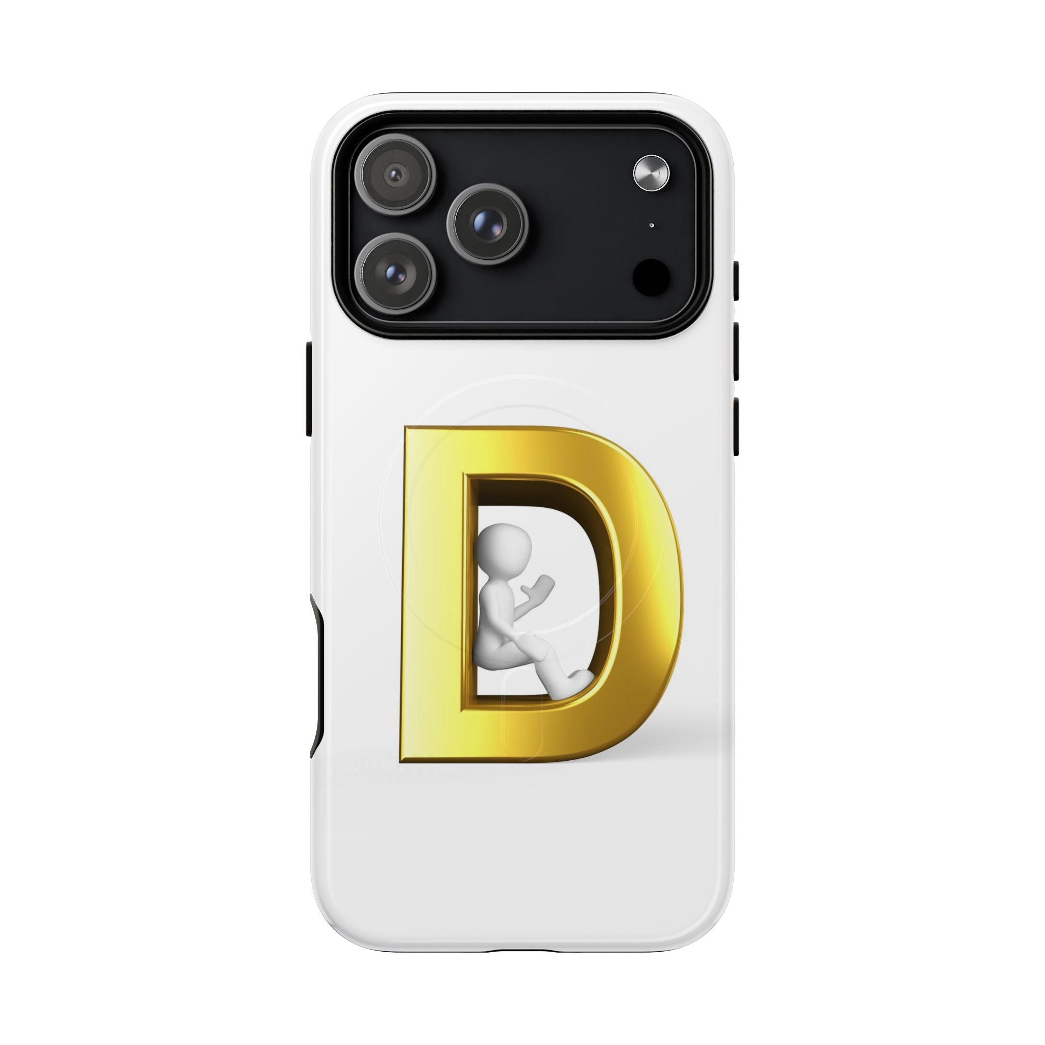 Coque de téléphone à monogramme lettre D or | Coque magnétique résistante