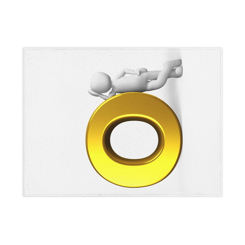 Gold O Letter with 3D Figure Toddler Blanket | Alphabet O Baby Throw