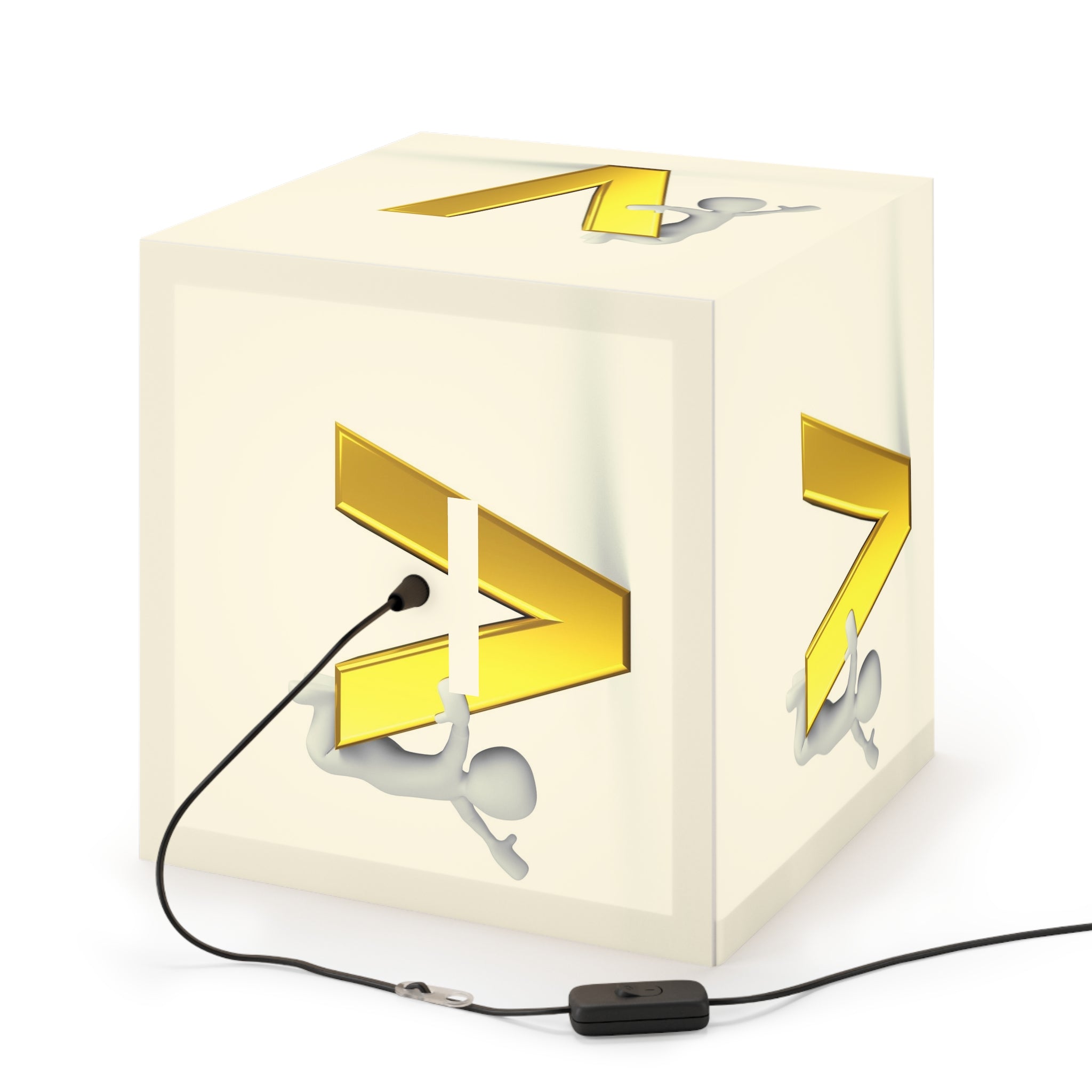 Gold Letter V Light Cube Lamp | Initial Monogram Hanging Lamp