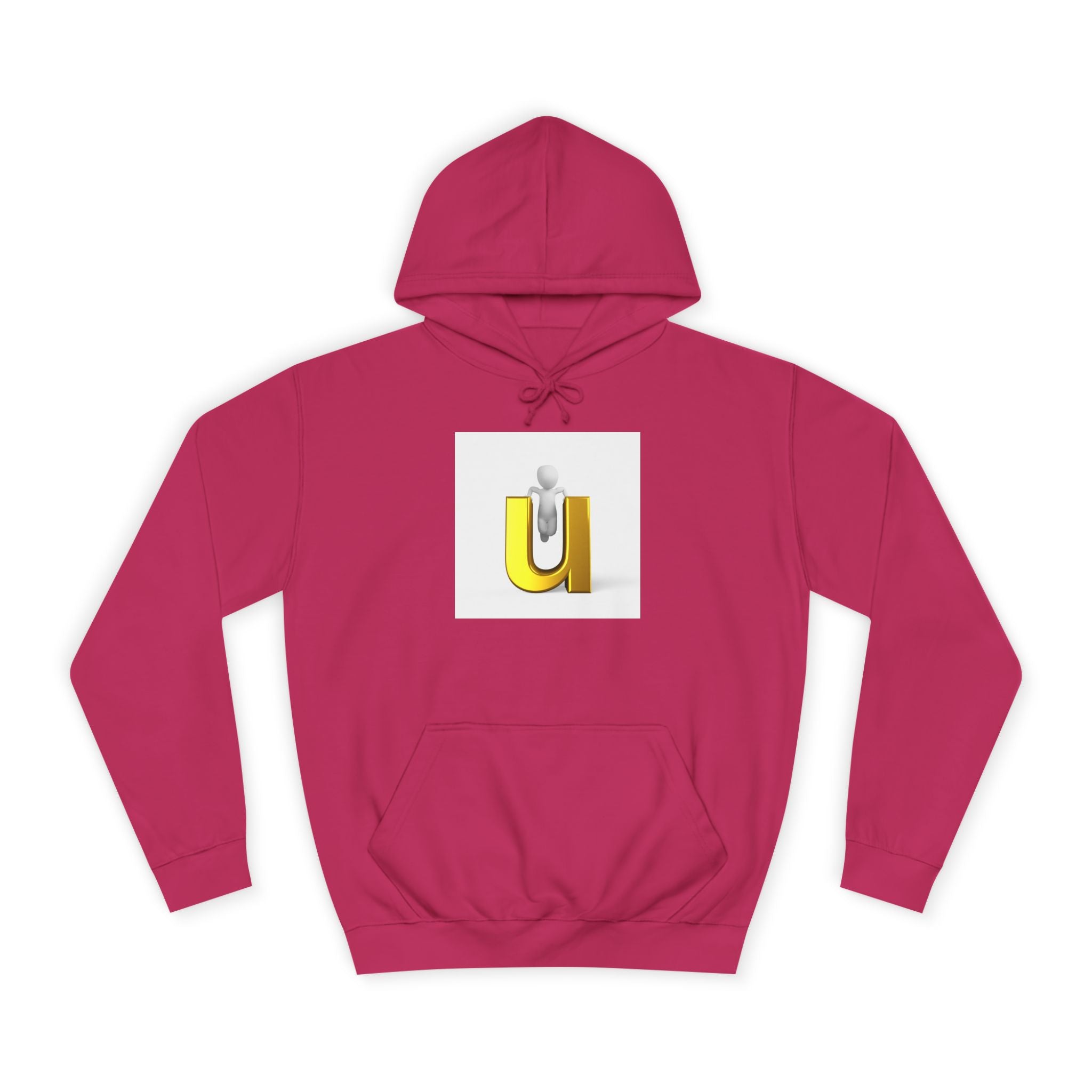 Sweat à capuche lettre U dorée en 3D | Sweat-shirt initial minimaliste