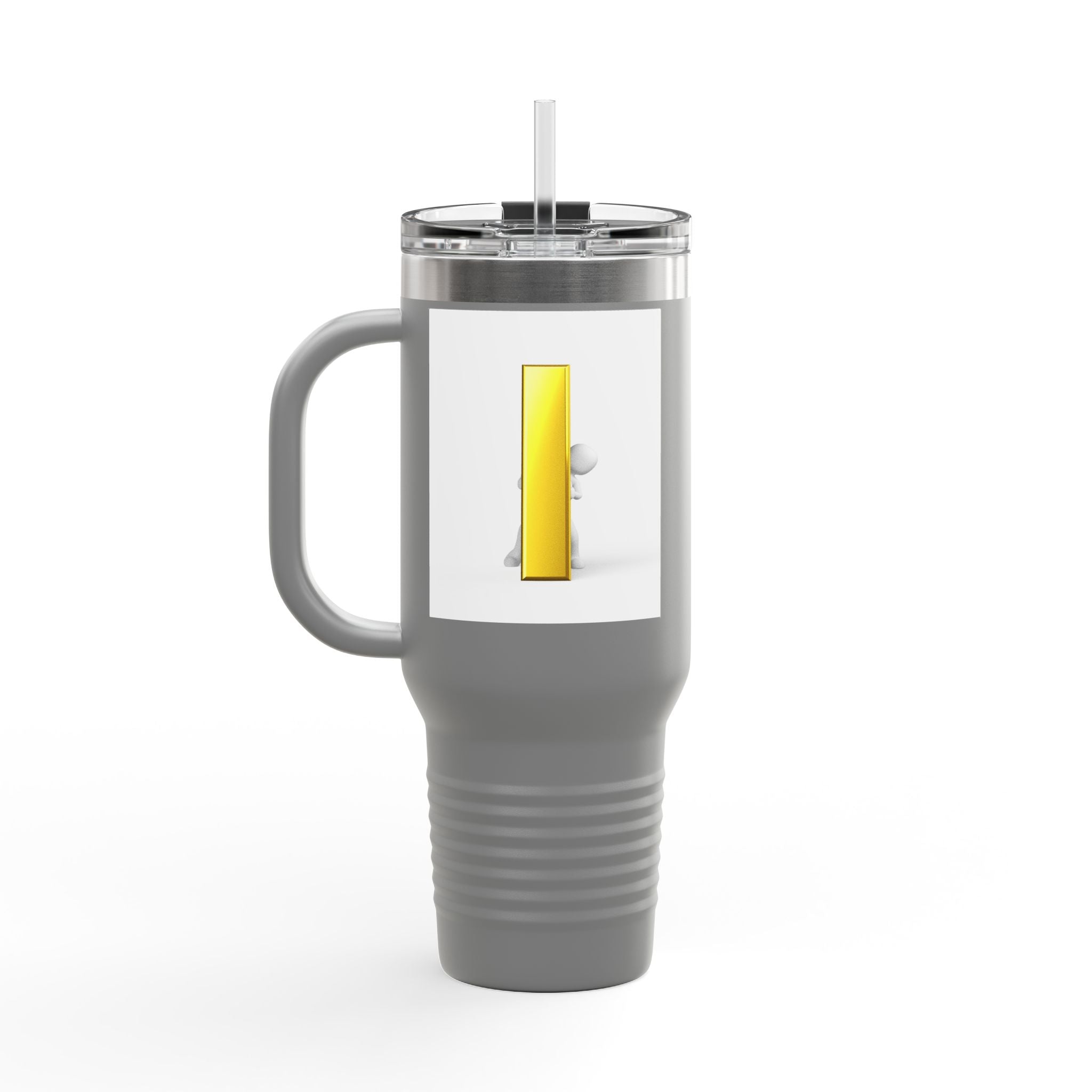 Yellow Letter i Character Travel Mug | 40oz Insulated Tumbler