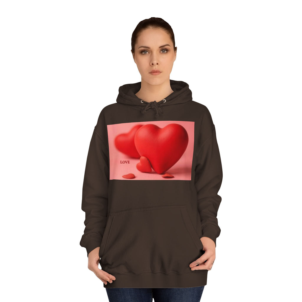 Cute 3D Heart Illustration Hoodie | Love Graphic Pullover