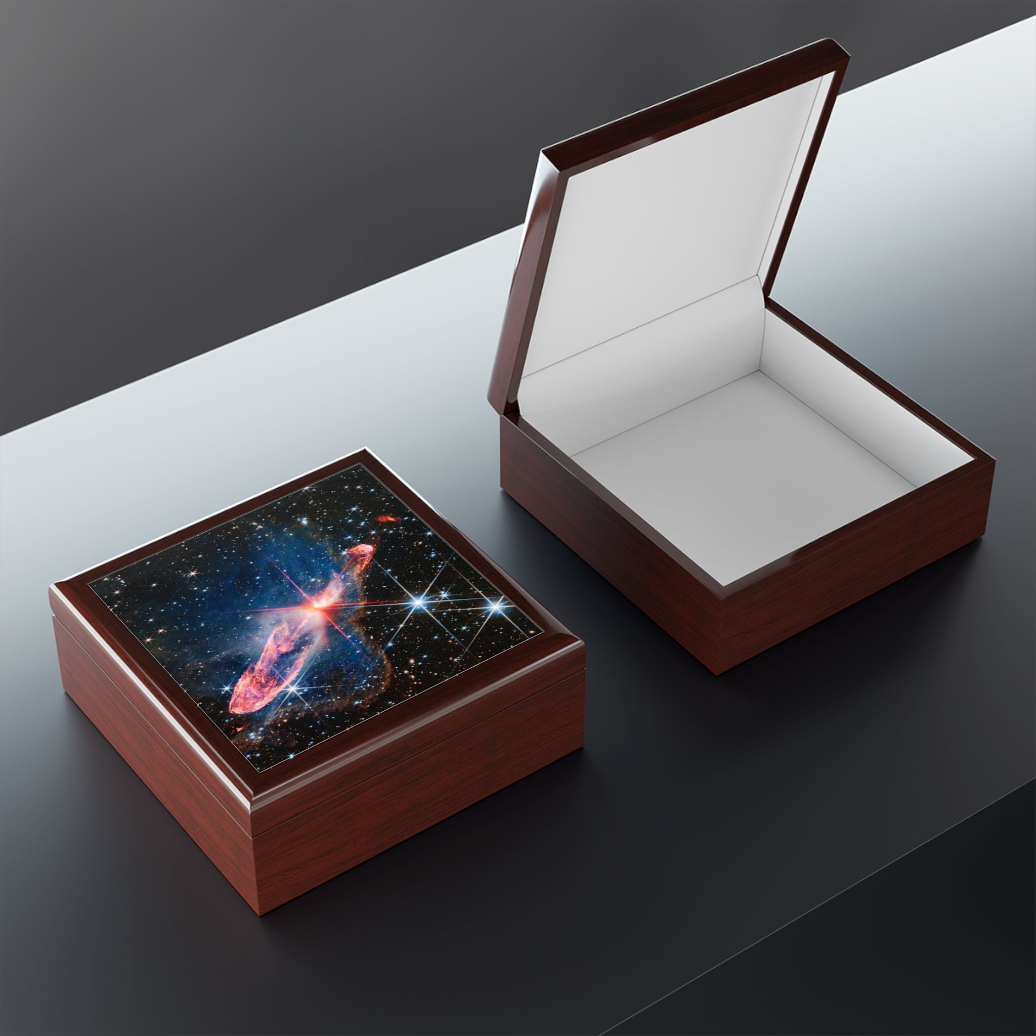 Cosmic Nebula Jewelry Box | Space Galaxy Starry Keepsake Box