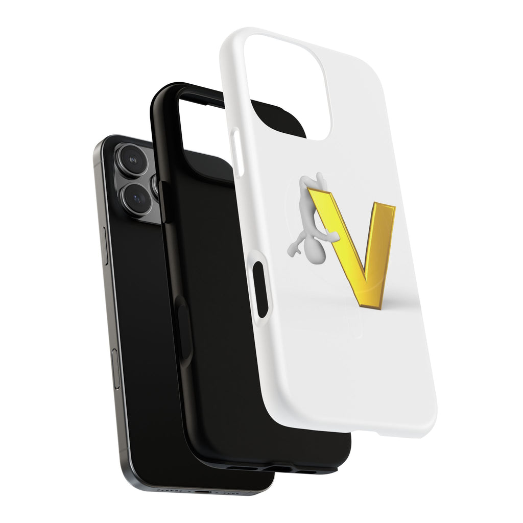 3D Yellow V Letter Phone Case Tough Magnetic Case | Monogram V iPhone Cover