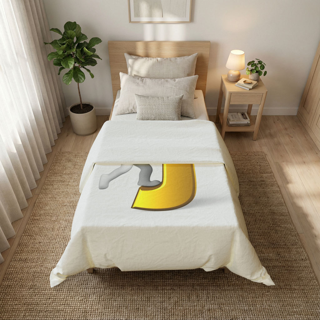Gold Letter J Initial Duvet Cover | Monogram Bedding