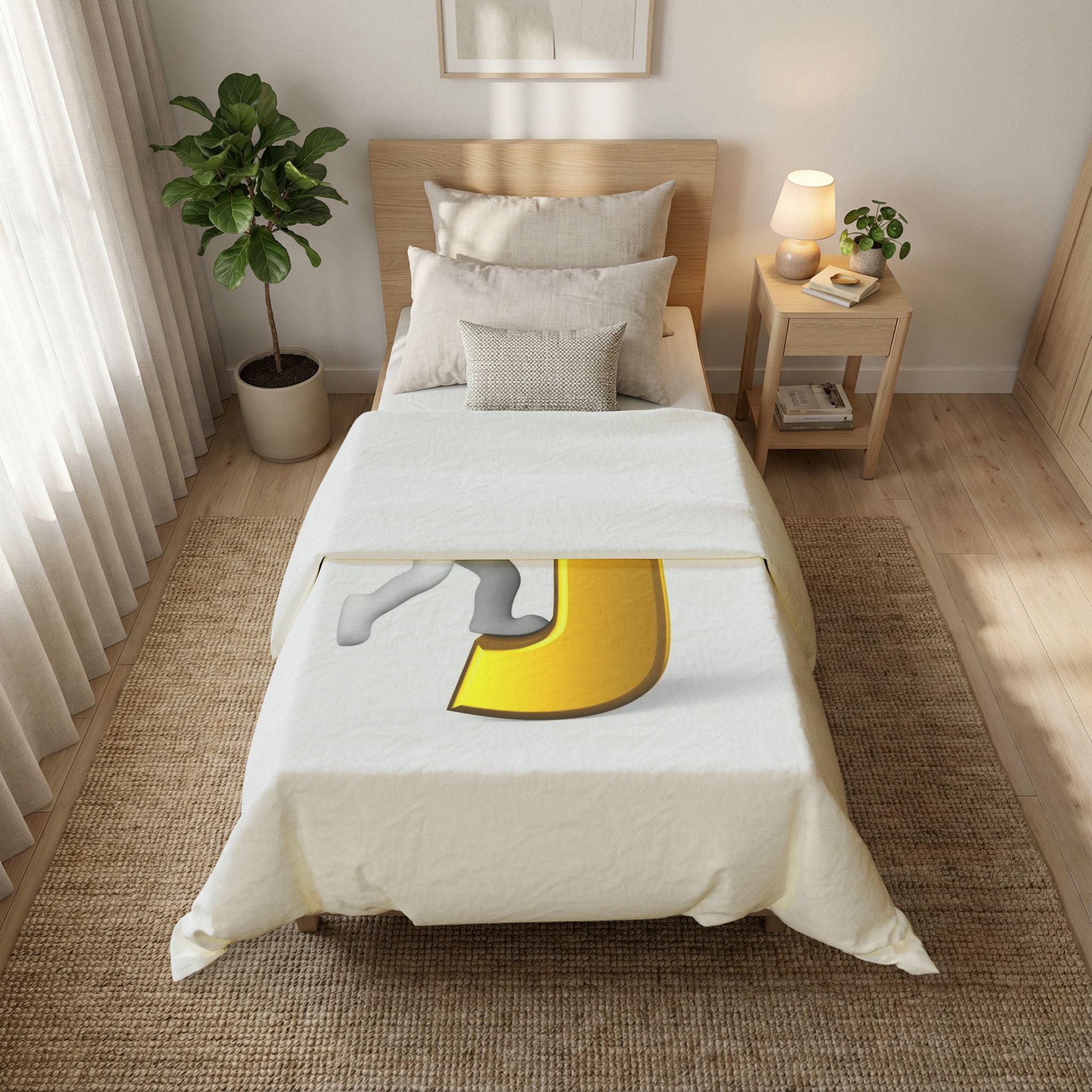 Gold Letter J Initial Duvet Cover | Monogram Bedding