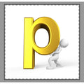 Gold Letter P Illustration Woven-Style Coverlet | Initial P Throw