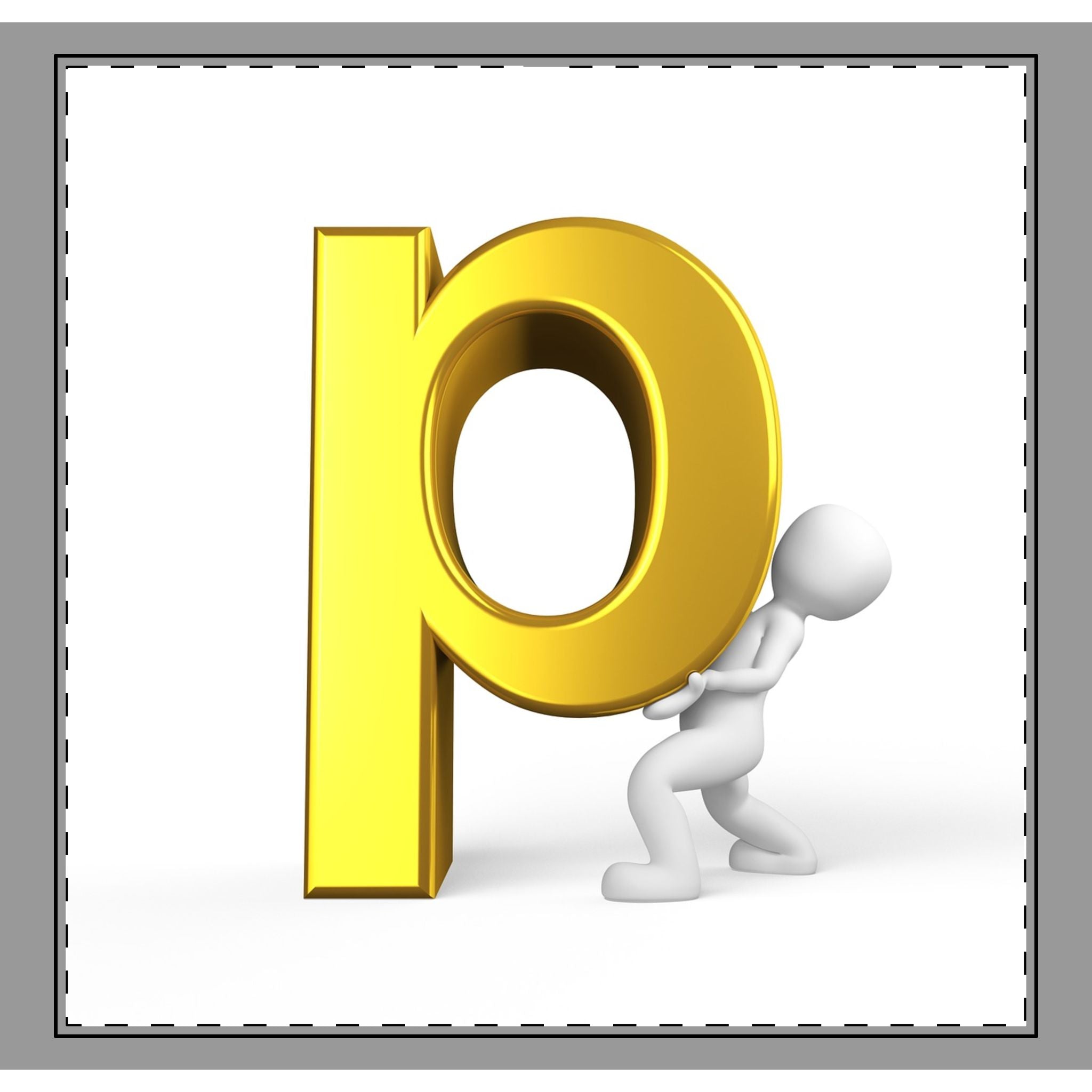 Gold Letter P Illustration Woven-Style Coverlet | Initial P Throw