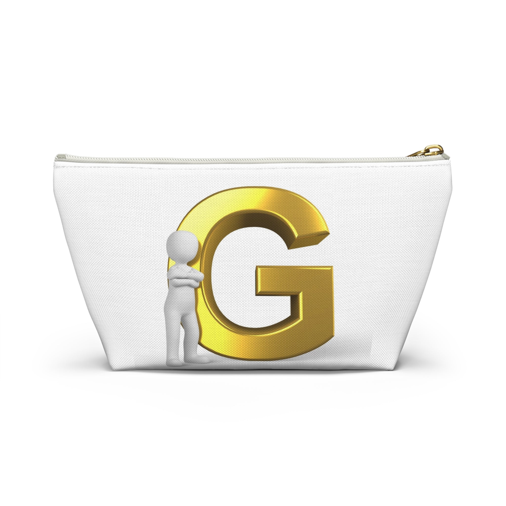 Gold Letter G Monogram Accessory Pouch | Initial Makeup Bag
