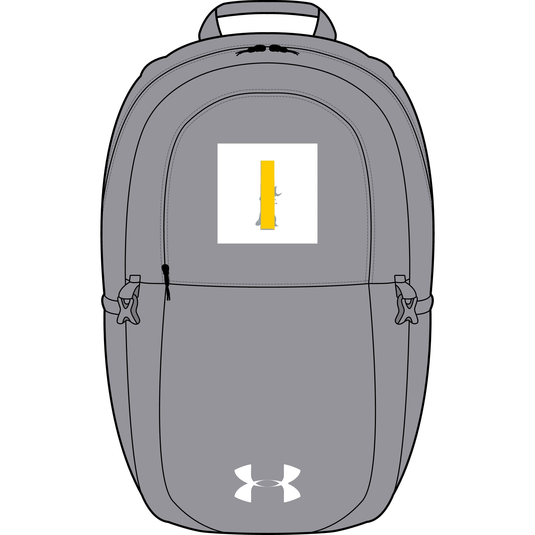 Gelber Buchstabe i Illustration Rucksack | Gestickter Aufnäher