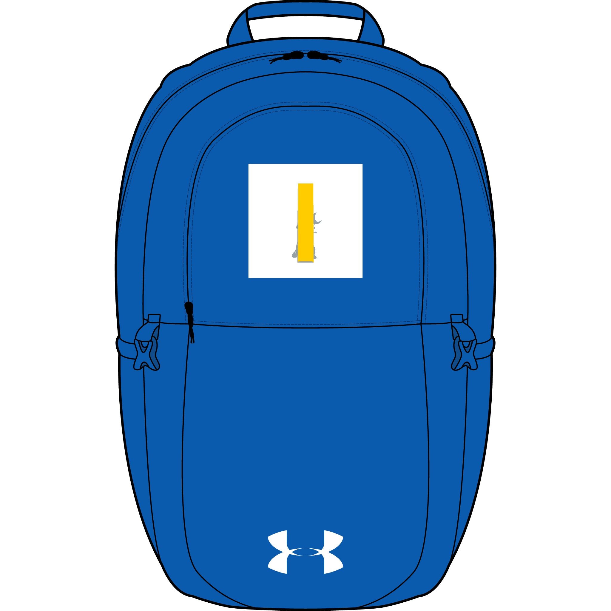 Gelber Buchstabe i Illustration Rucksack | Gestickter Aufnäher