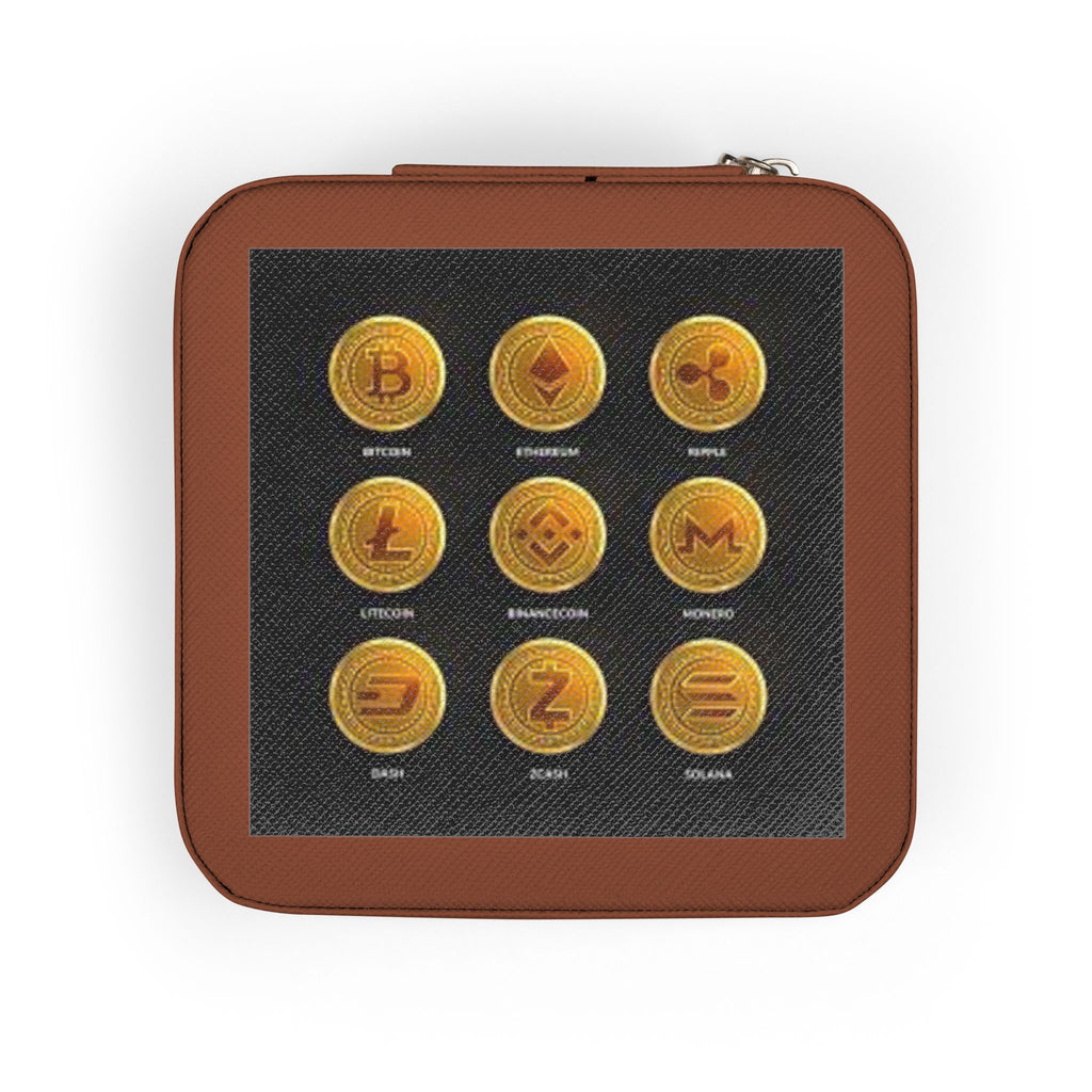Crypto Currency Coins Jewelry Travel Case | Compact Organizer for Rings Earrings Necklaces