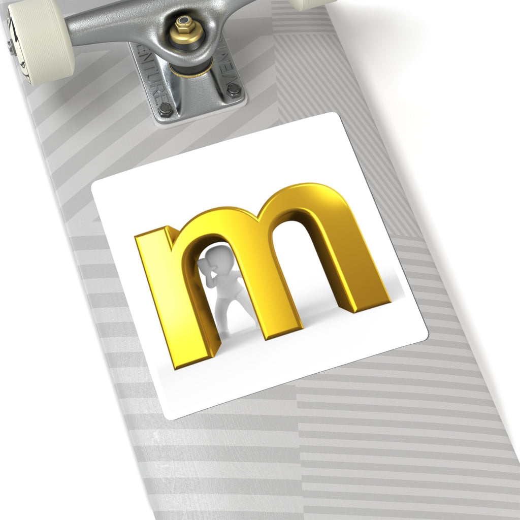 Gold Letter M Sticker | Monogram Kiss-Cut Sticker