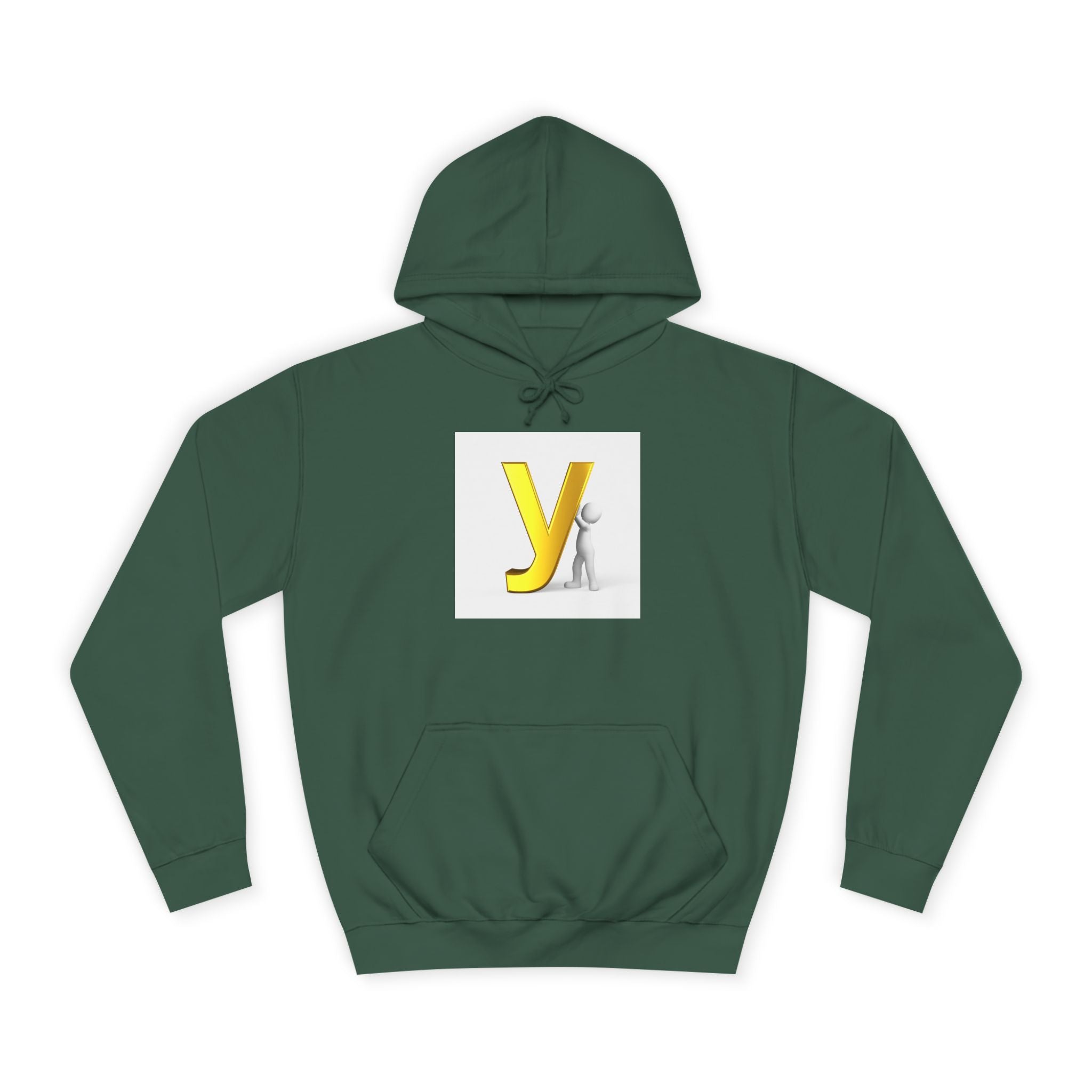 Sweat à capuche jaune 3D lettre Y | Sweat-shirt initial monogramme universitaire