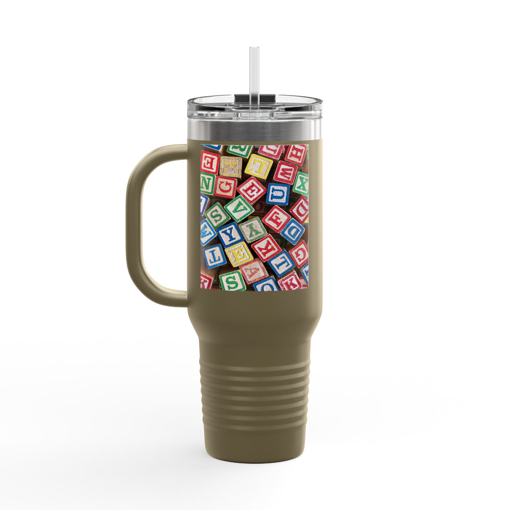 Colorful Alphabet Blocks Insulated Travel Mug | 40oz