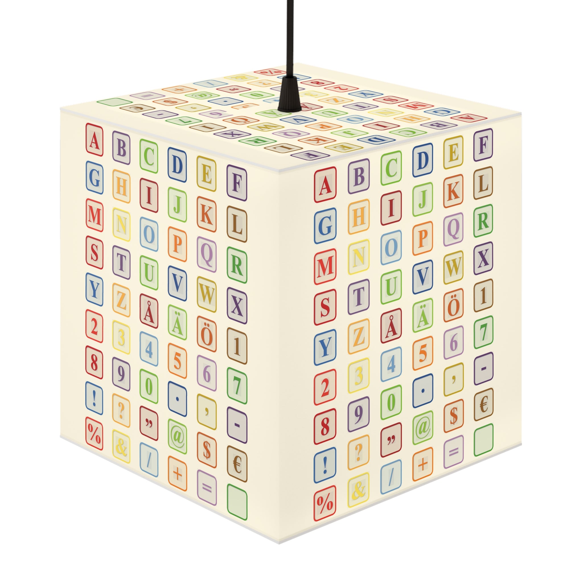 Alphabet Blocks Light Cube Lamp | Colorful Letter & Number Nursery Decor