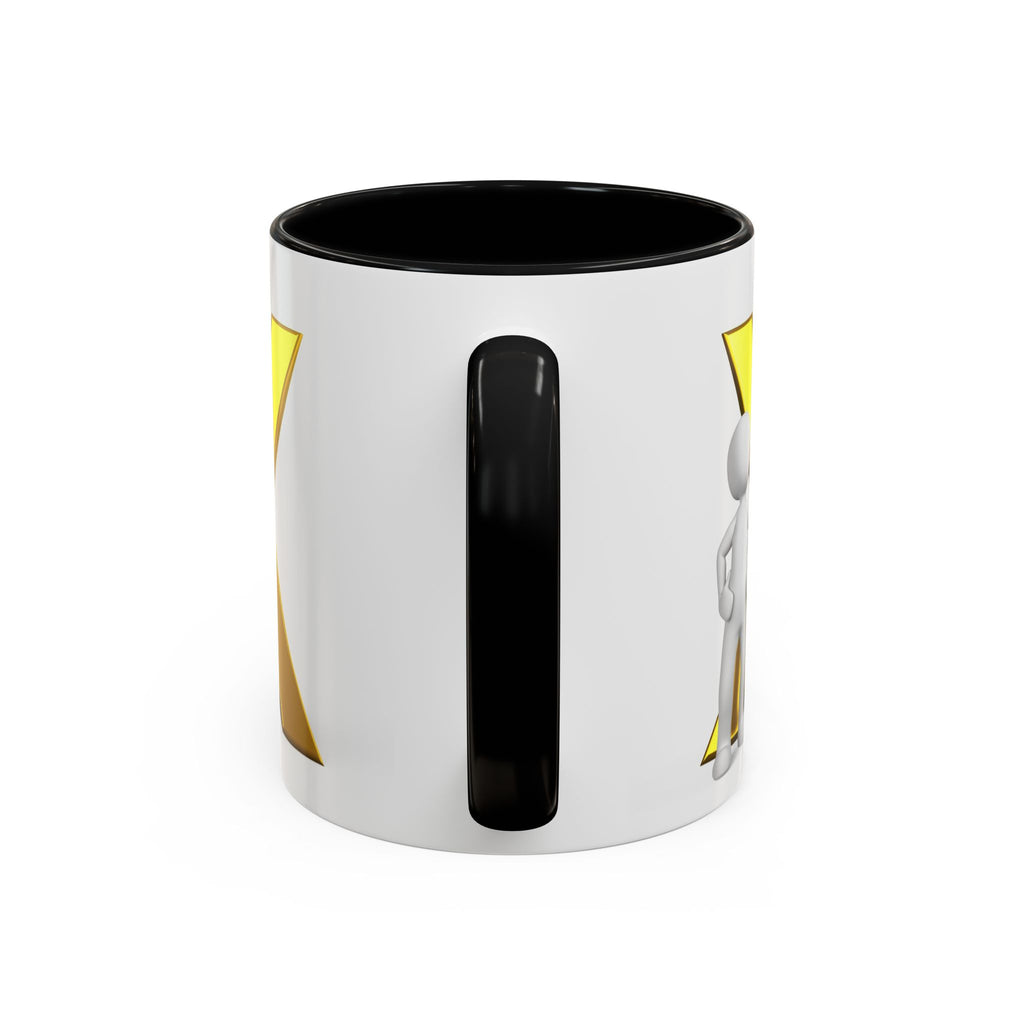 Mug à anse avec lettre X dorée et figurine 3D | Mug à café 11oz 15oz