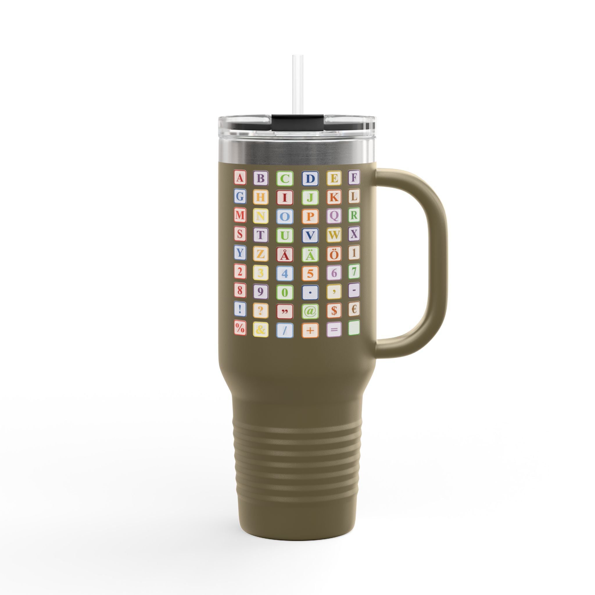 Pastel Baby Blocks Alphabet, Travel Mug