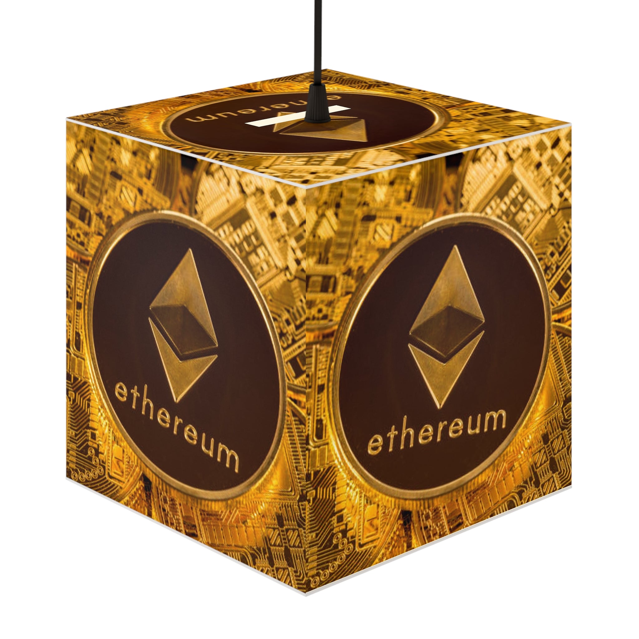 Ethereum Coin Light Cube Lamp | Crypto Decor, Blockchain Artwork