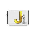 Gold Letter J with Figure Laptop Sleeve | Monogram Initial J