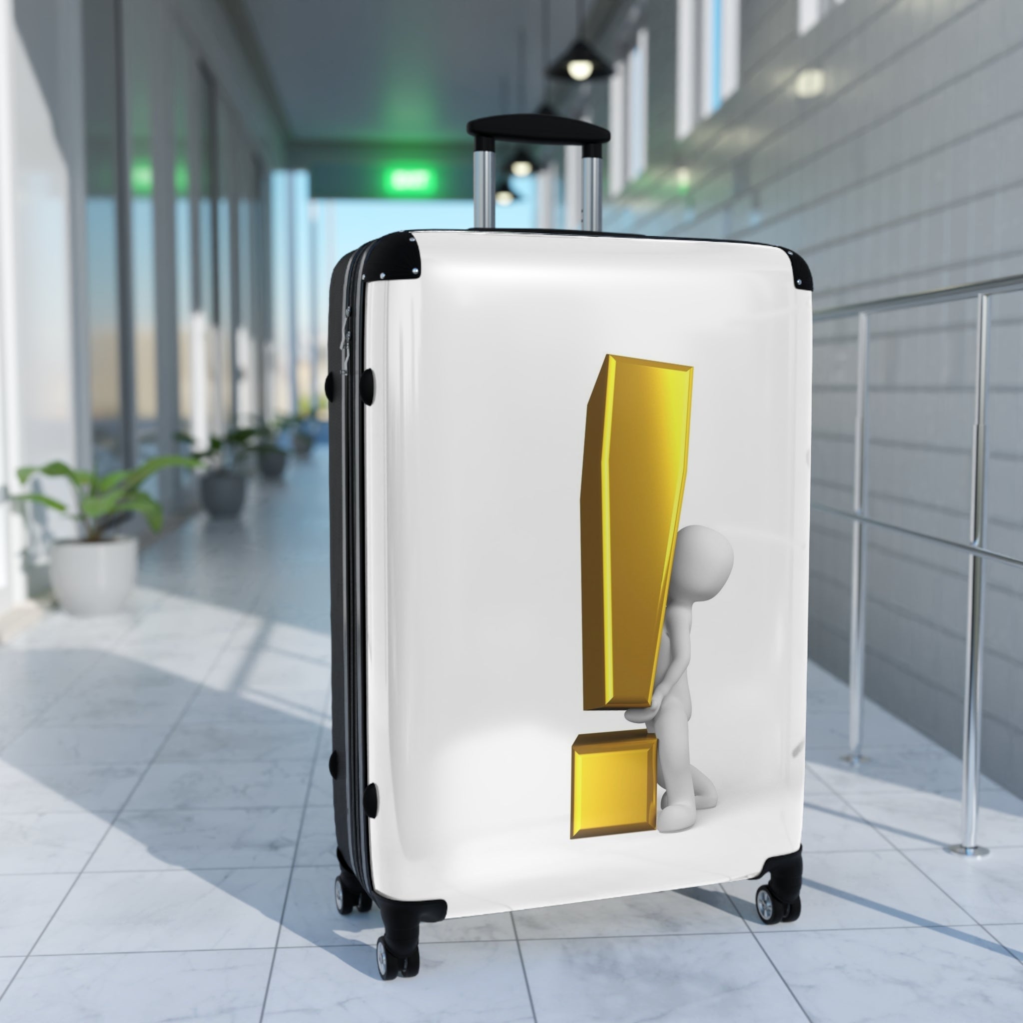 3D Exclamation Mark Figure Suitcase | Hard Shell Luggage