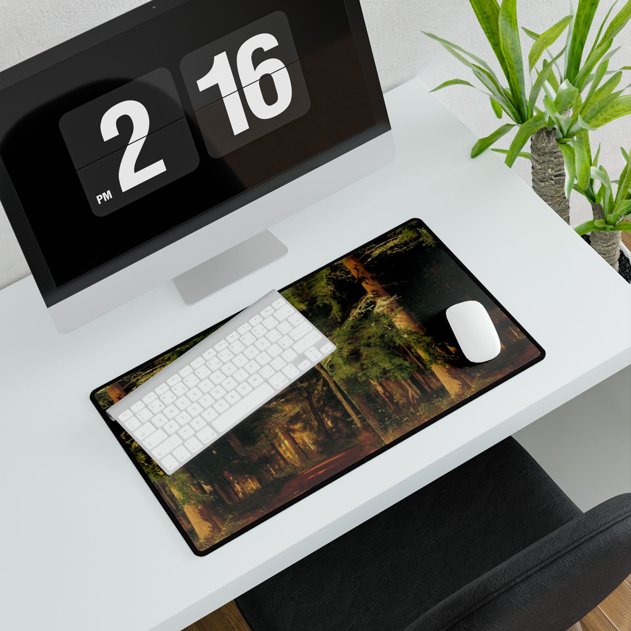 Forest Path Painting Desk Mat | Scenic Woodland Mousepad Deskmat