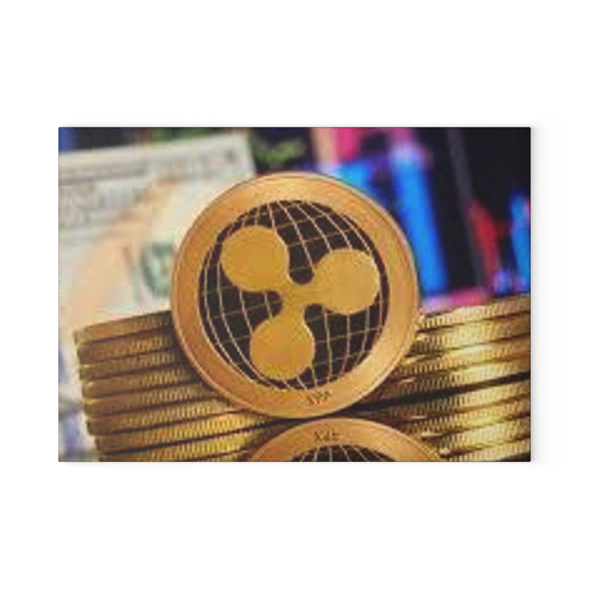 Ripple Crypto Coin Glass Cutting Board | Ripple Logo Kitchen Decor
