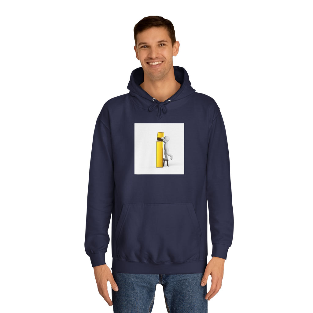 Stick Figure Building Letter i Hoodie | Minimal Illustration