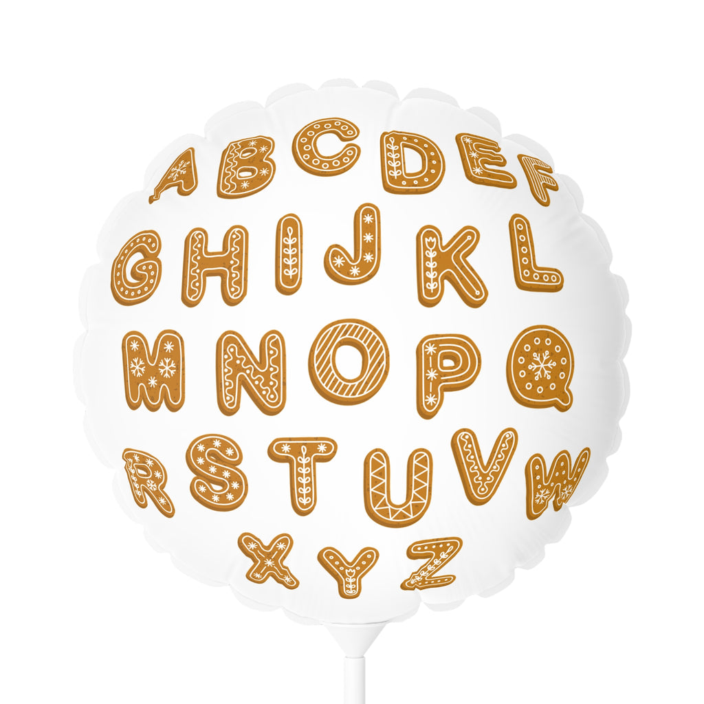 Gingerbread Alphabet Balloon Round 11" Balloon | Letter Party Decor