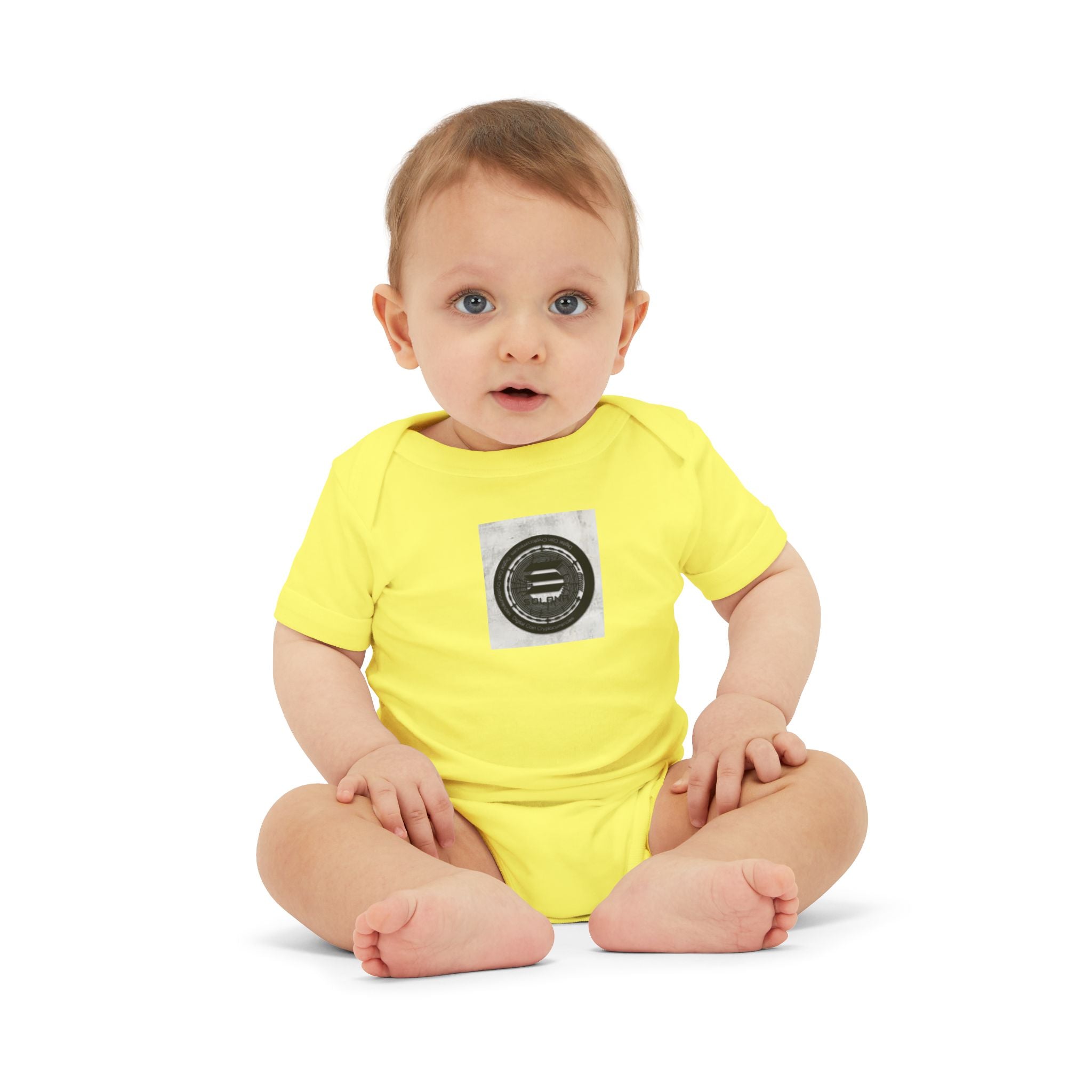 Solana Cryptocurrency Infant One Piece | Monochrome Badge Design