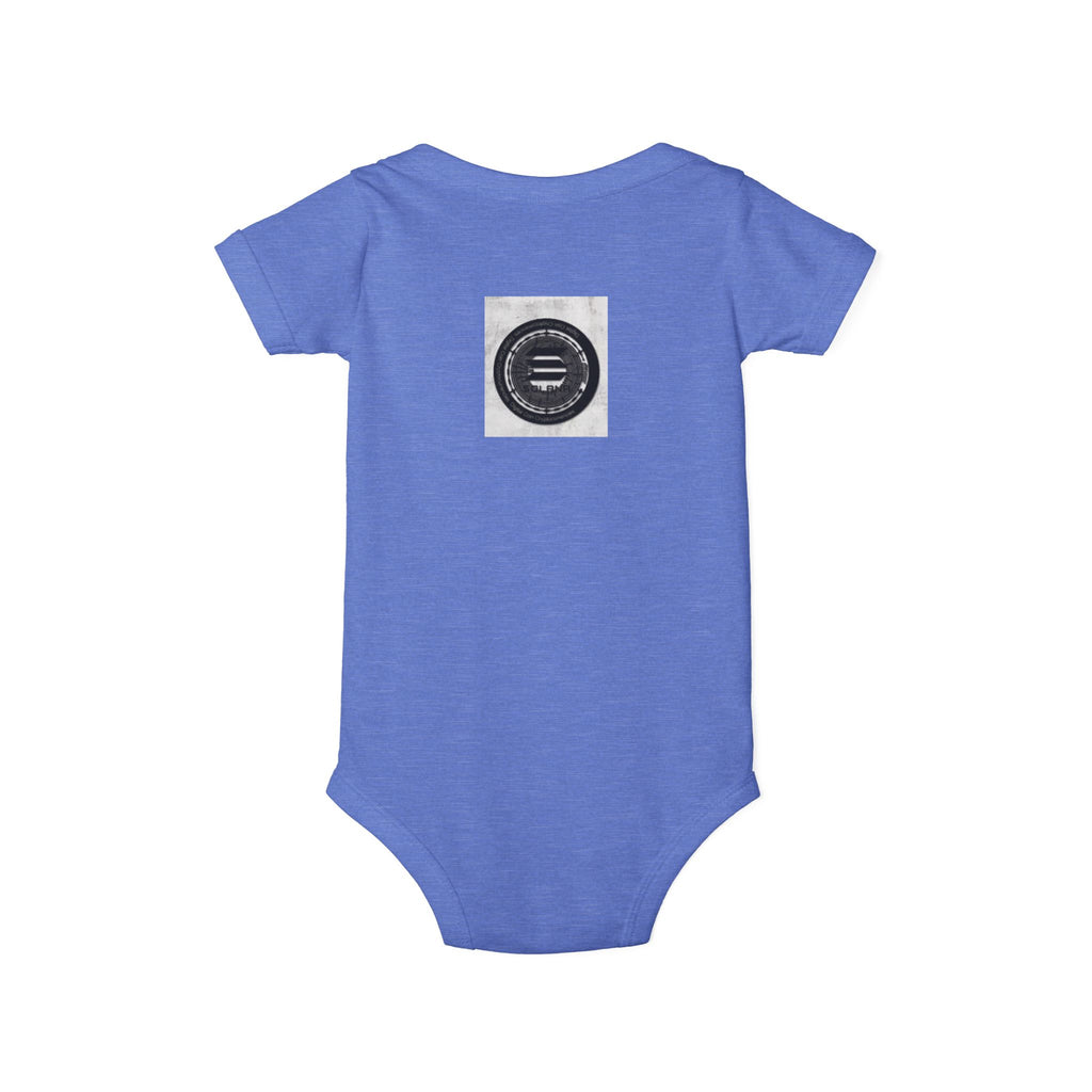 Solana Cryptocurrency Infant One Piece | Monochrome Badge Design