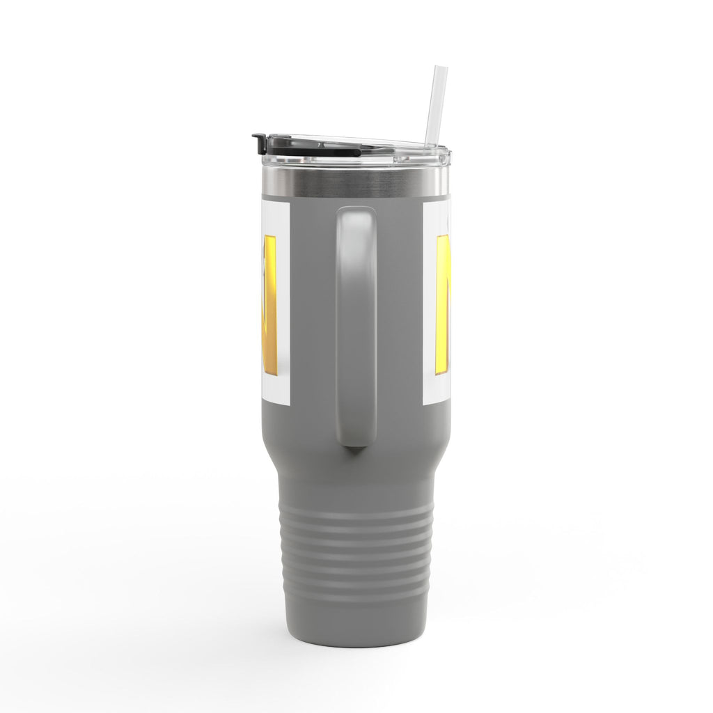 Yellow 3D Letter N Monogram Travel Mug 40oz | Insulated Tumbler