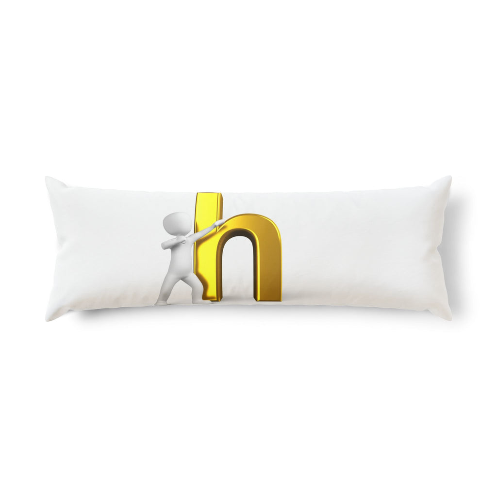 3D Figure Pushing Gold Letter H Body Pillow | Novelty Alphabet Lumbar