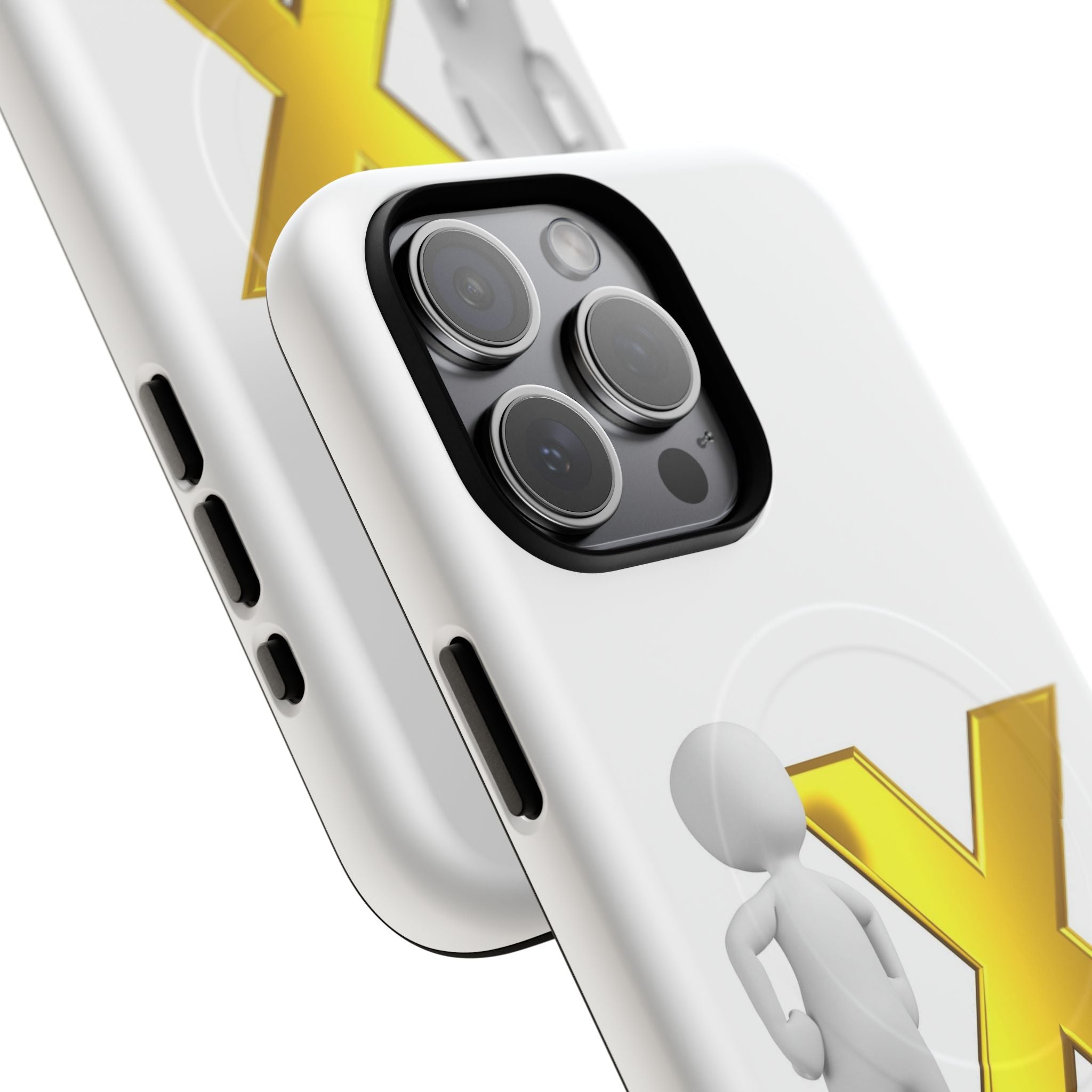 Gold X with 3D Figure iPhone Case | Tough Magnetic Case