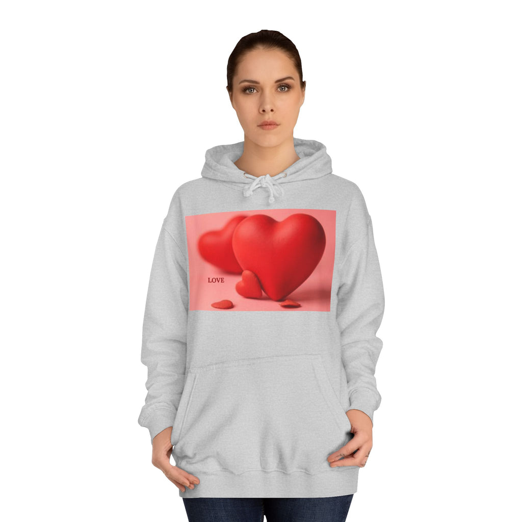 Cute 3D Heart Illustration Hoodie | Love Graphic Pullover