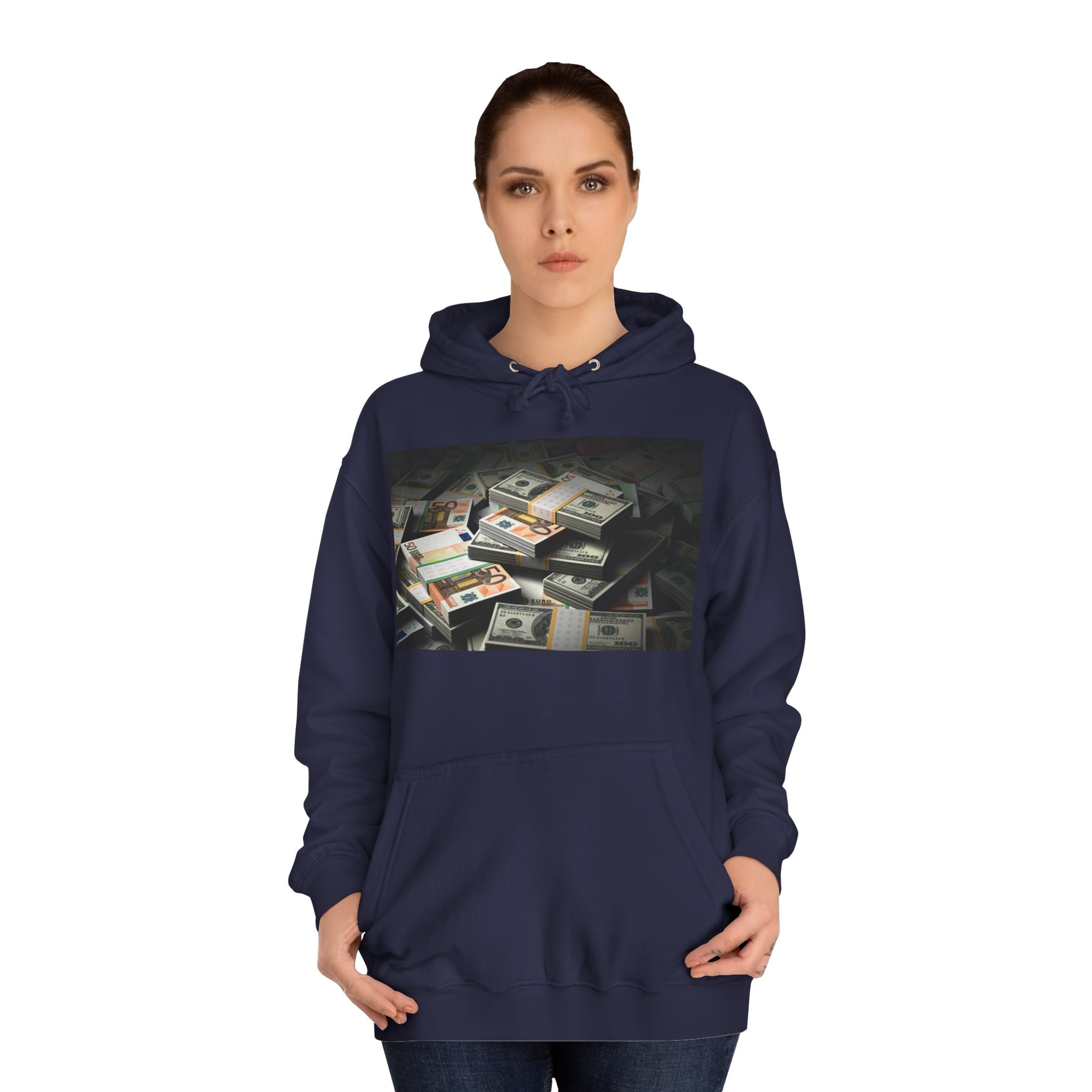 Stacked Cash Money Hoodie | Vintage Banknote Print, Stacks of Dollars