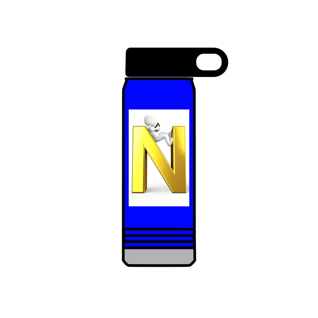 Gold Letter N Monogram water bottle | 20oz Initial Bottle